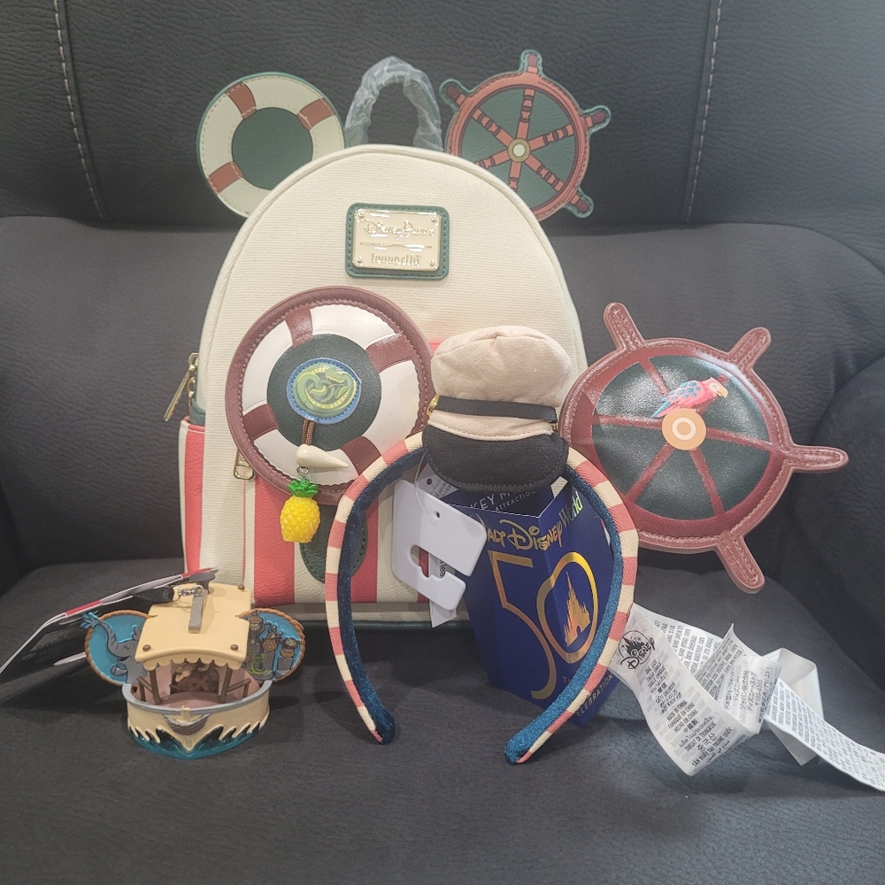 Loungefly Disneyland jungle cruise Mini-Backpack with Mickey ears & ornament